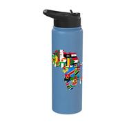 African Flags, Africa Map, African Silhouette, African Pride Stainless Steel Insulated Water Bottle