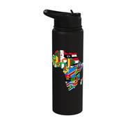 African Flags, Africa Map, African Silhouette, African Pride Stainless Steel Insulated Water Bottle