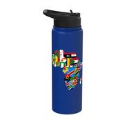 African Flags, Africa Map, African Silhouette, African Pride Stainless Steel Insulated Water Bottle