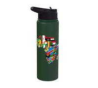 African Flags, Africa Map, African Silhouette, African Pride Stainless Steel Insulated Water Bottle
