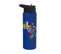 African Flags, African Silhouette, Africa Map, African Pride Stainless Steel Insulated Water Bottle