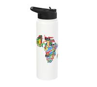 African Flags, African Silhouette, Africa Map, African Pride Stainless Steel Insulated Water Bottle