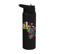 African Flags, African Silhouette, Africa Map, African Pride Stainless Steel Insulated Water Bottle