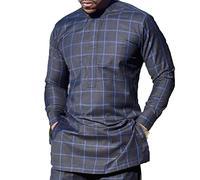 African Formal Clothing Men's Traditional Dashiki Long Tunic Plus Size