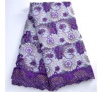 African French Milk Silk Lace Fabrica 5 Yards Nigerian Tulle Mesh Lace for Sew Women Party Dress