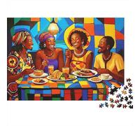 African Gathering 1000 Piece Jigsaw Puzzle Paper for Adults Colorful Tablecloth Puzzle Game for Family Stress Relief 70x50cm/1000pcs