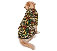 African Geometric Grunge Dog Costumes Puppy Hoodies Pullover Sweatshirt Winter Coat Pet Clothes For Small Dogs Cats 2xl