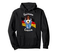 African German Queen With Locs Hair Germany Flag Pullover Hoodie