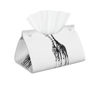 African Giraffe Elegant Leather Throw Cover for Tissue Boxes