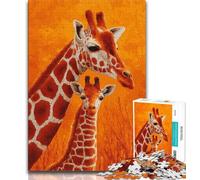 African Giraffe Jigsaw Puzzles for Teenagers 1000 Jigsaws,Brain Intelligence Challenge Addictive Toys for Home Decoration 38x26cm