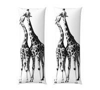 African Giraffe Print Ultra Soft Microfiber Pillowcases, Breathable Long Pillow Case, Envelope Closure 20x60inch
