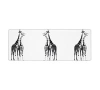 African Giraffe Printed Desktop Gaming Keyboard pad 12 x 31.5 inches Keyboard pad Rubber Base Suitable for Gaming and Office