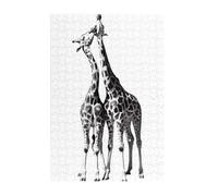 African Giraffe Printed Wooden Puzzle 300 Piece, Cute Puzzle Game in Plastic Box for Family Entertainment and Brain Training Gifts