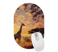 African Giraffe Sunset Desktop Mouse Pad, Lightweight Non-Slip Computer Mouse Pad 11" x 7.1" for Home School and Office