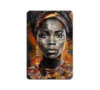 African Girl Painting Tin Sign Vintage Metal Pub Club Cafe Bar Home Wall Art Decoration Poster Retro 8x12inch(20x30cm)