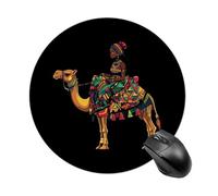 African Girl Sitting On Ca-mel Mouse Pad Round Mousepads Desk Mat for Office Laptops