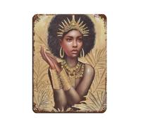 African Girl with Gold Bracelet Tin Sign Vintage Metal Pub Club Cafe Bar Home Wall Art Decoration Poster Retro 12x16inch(30x40cm)