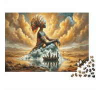 African Goddess 1000 Piece Puzzle Home Decor African Savanna for Grandparents Senior Leisure Enthusiasts Brain Training 38x26cm/1000pcs