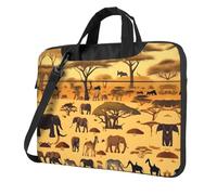 African grassland animals 13 inch Print Laptop Crossbody Bag/Briefcase, Suitable for Daily Office Use and Business Travel