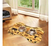 African grassland animals Bone Shaped Absorbent Dog Feeding Mat
