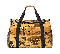 African Grassland Animals Hand Travel Bag.Fashionable Design, Large Storage Capacity, Suitable For Business Trips And Short Trips., Black, One Size