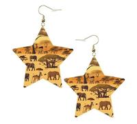 African grassland animals Patterned star earrings for women jewelry fashion and Valentine's Day birthday party gifts