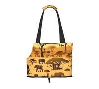 African Grassland Animals Pet Carrier Bag-Foldable Travel Tote For Small Dogs Cats, Portable Soft Sided Pet Crate With Seatbelt For Cat Puppy