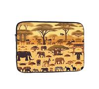 African Grassland Animals Unisex Shockproof Laptop Sleeve, Made of high-Density Oxford Fabric, Convenient Zipper Opening