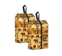 African Grassland Animals Water Resistant Travel Shoe Bag with Handle for Suitcase Sneakers Boots Gym 2PCS