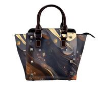 African grassland animals Women Top Handle Shoulder Bag Personality Rivet Satchel Tote Middle Size Handbag Purse Bag, Dark Medium, One Size