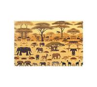 African grassland animalsPatterned oil-resistant and heat-insulating placemats, 12x18 inches, 6 pieces per pack, washable.