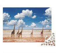 African Grassland Giraffe 1000 Piece Puzzle Home Decor Senior Leisure Enthusiasts Brain Training Retirement Gift for Grandparents 70x50cm/1000pcs