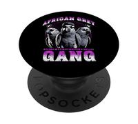 African Grey Parrot Gang Owner Pet Exotic Bird Lover Funny PopSockets Adhesive PopGrip