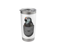 African Grey Parrot in A Pocket Stainless Steel Insulated Tumbler