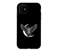 African Grey Parrot Witch Hat Crescent Moon Scary Spooky Case for iPhone 11