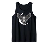 African Grey Parrot Witch Hat Crescent Moon Scary Spooky Tank Top