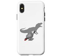 African Grey Parrot with T rex Shadow Bird Lovers Case for iPhone X/XS