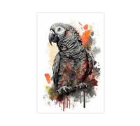 African Grey Parrotfish Art Poster Canvas Poster Bedroom Decor Landscape Office Room Decor Gift 20x30inch(50x75cm)