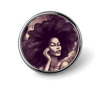 African Hair Black Women Blank Round Badges Round Badge DIY Pin Back Buttons Clear Button Pins for Craft Projects Badge Making Accessories