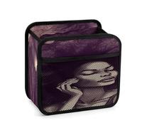 African Hair Black Women Car Backseat Organizer with Clear Tablet Holder, Multi Pockets Waterproof Oxford Kick Mat Storage Bag, Universal Auto Seat Back Storage Caddy for Drinks Travel Essentials