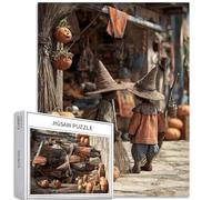 African Halloween Market 1000 Piece Jigsaw Puzzles for Adults Halloween Fantasy Style Art Puzzle Colorful DIY Puzzles for Home Decoration Gifts Family Puzzle Perfect for Game Nights 50×70cm