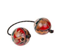 African Hand Shaker Instrument - 22cm Large Wooden Double Ball Rattle Hand Painted Rhythm Percussion Shaker Durable Stage Sound Tool | Traditional Musical Instrument for Concert