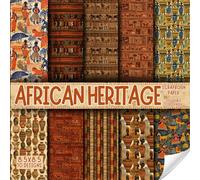African Heritage scrapbook paper, 8.5x8.5, 10 Designs, 20 Double-Sided Sheets: Decorative African textile Paper For Scrapbooking, craft Paper for Junk ... & Mixed Media, Origami, Collage & Card Making