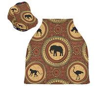 African Indian Elephant Animals Baby Car Seat Cover Canopy Stretchy Nursing Covers Breathable Windproof Winter Scarf for Infant Breastfeeding Boys Girls