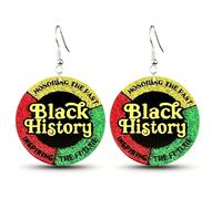 African Juneteenth Earrings Shinning Glitter Red Yellow Green Bow Dangle Earrings Colorful Africa Black History Ethnic Style Earring Juneteenth Shirts Outfit, L, Zinc, No Gemstone