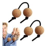 African Kashaka - 2 Pairs Cork Asalato Ball Instrument, Classical Rhythm Tool | Percussion Balls for Concerts, Wedding, Cultural Music Practice, Dance Sessions and Stage Performance