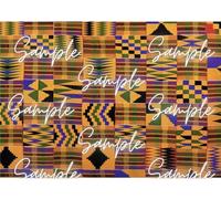 African Kente edible multicoloured print, design 1