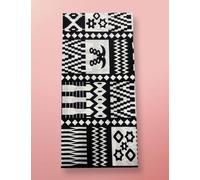 African Kente Print Ankara Fabric 3 Yards 45 inch Wide 100% Cotton Design Blac/White
