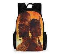 African King And Queen Casual Laptop Backpack with Side Pockets Large Capacity Travel Rucksack Lightweight Computer Bag