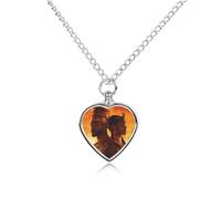 African King And Queen Pet Urns Necklace Jewelry Printed Heart Pendant Cremation Ashes Necklaces Keepsake with Funnel Kit